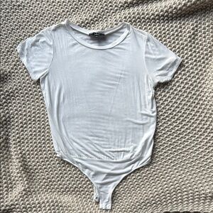 White Short Sleeve Relaxed Bodysuit